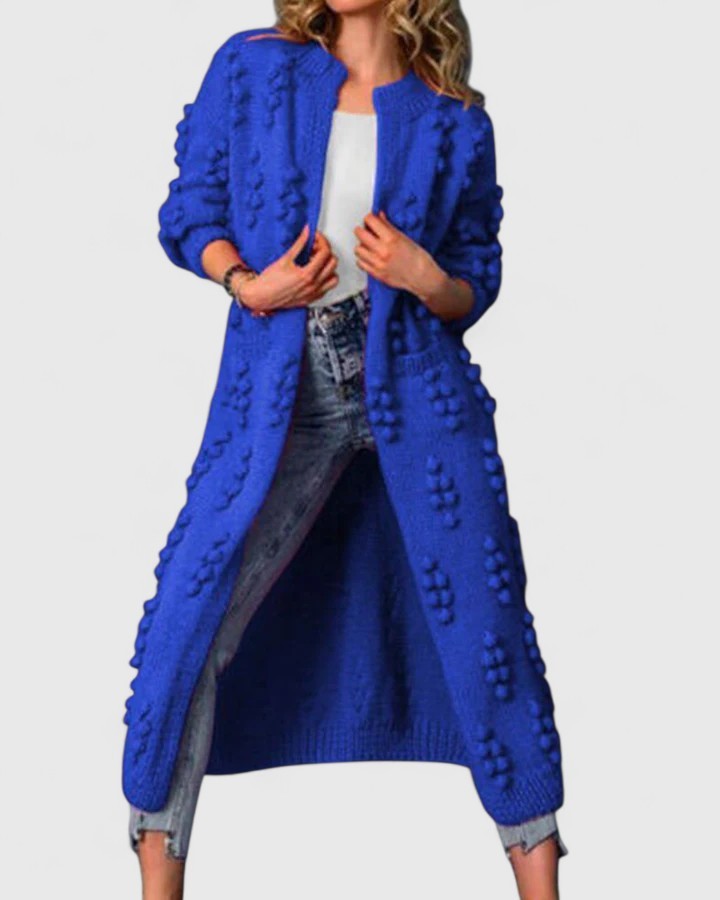 Royal Blue bobble knit longline cardigan