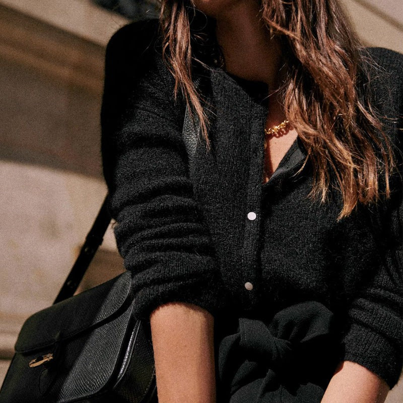 Brushed v-neck button cardigan