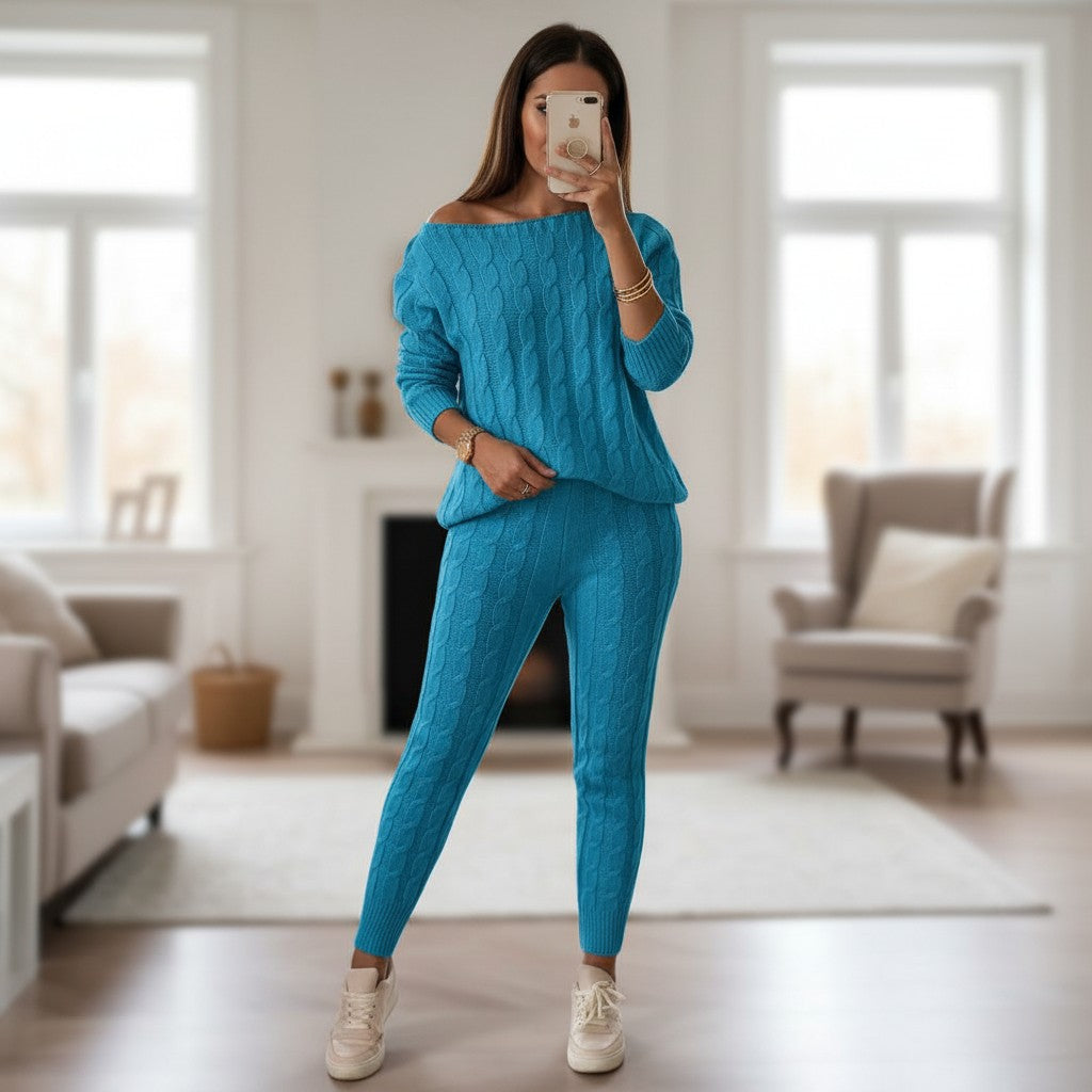 Cable knit loungewear co-ord