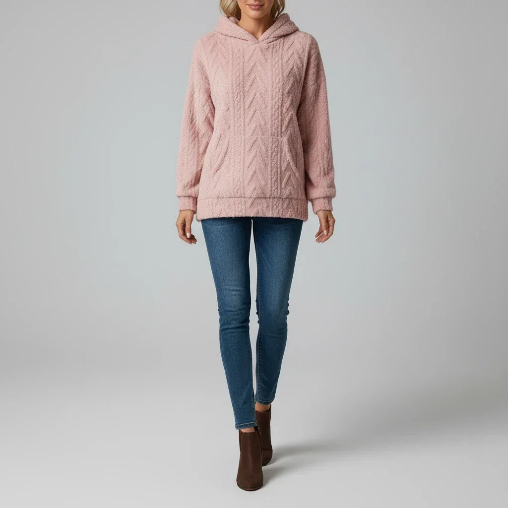 Cable textured hoodie