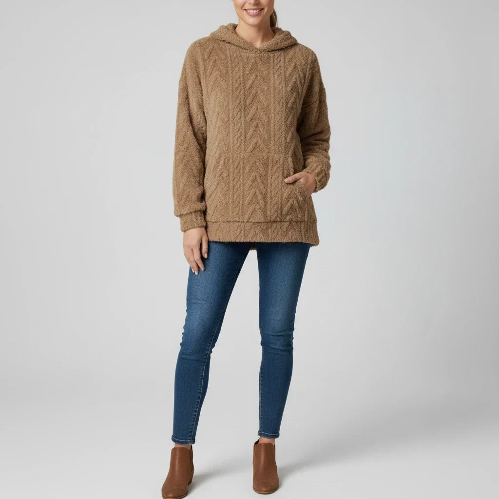 Cable textured hoodie