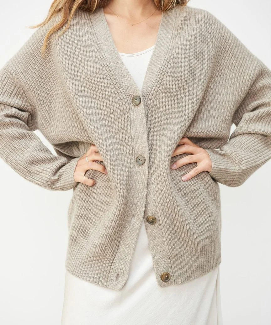 Chunky knit button cardigan