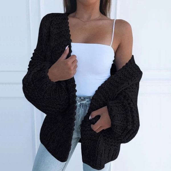 Chunky open-front cardigan