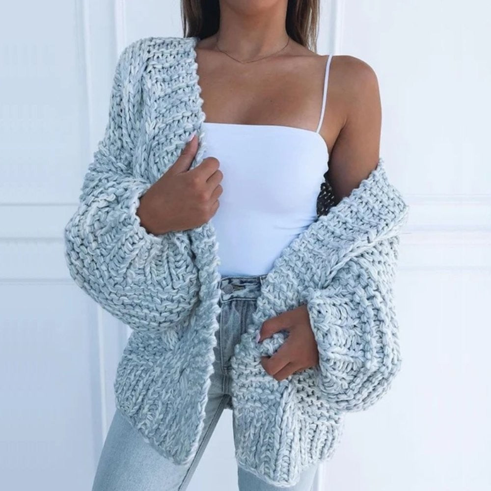 Chunky open-front cardigan