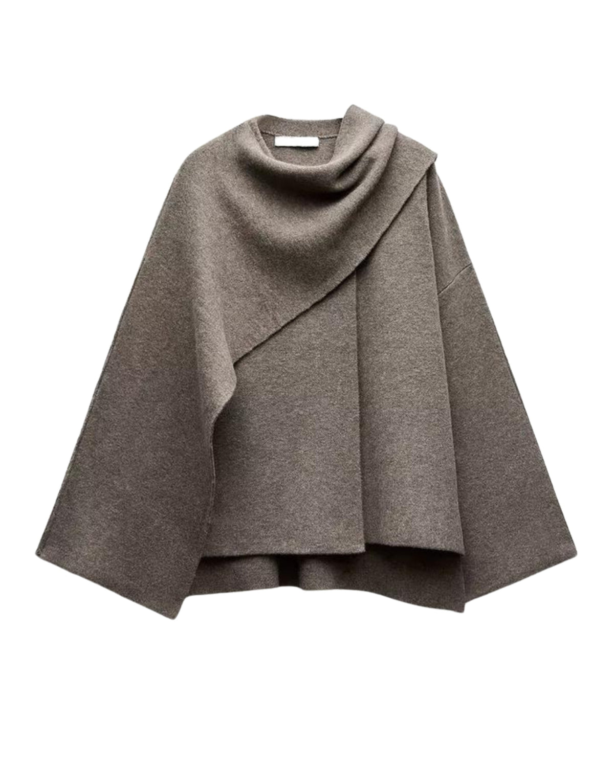 Draped cowl neck poncho