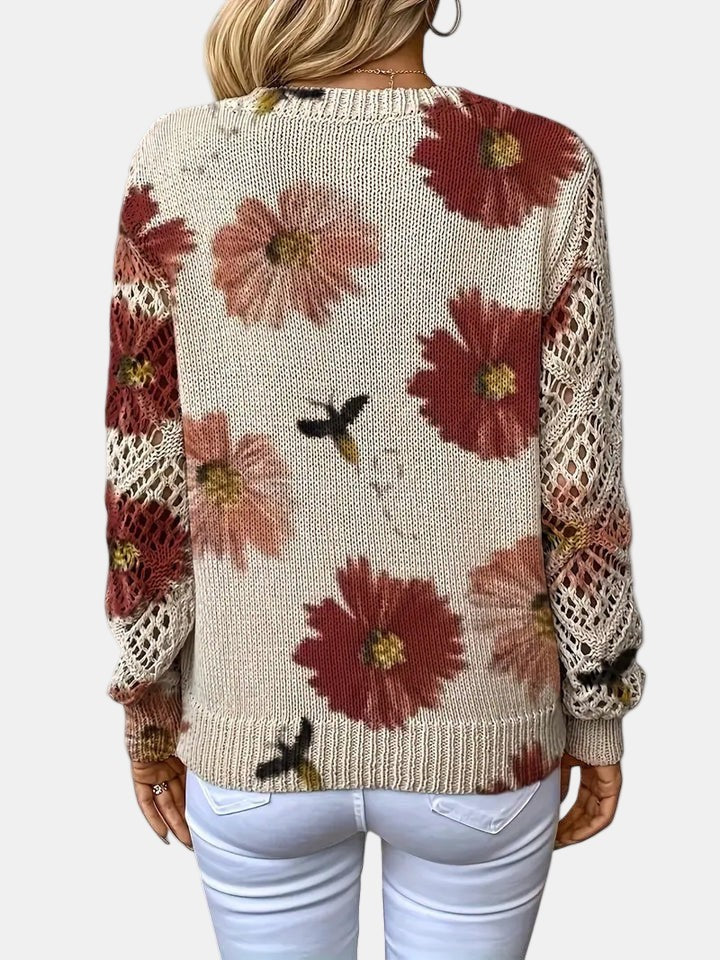 Floral v-neck jumper