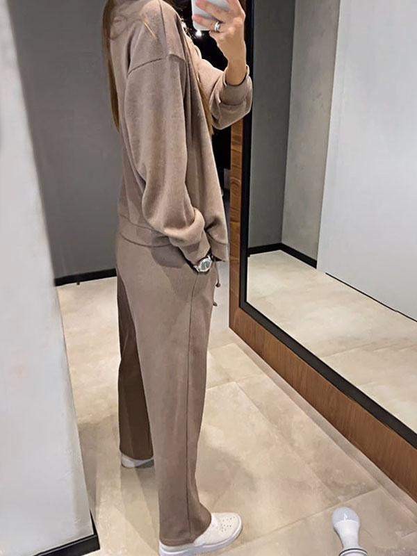 Knit cardigan and trouser co-ord