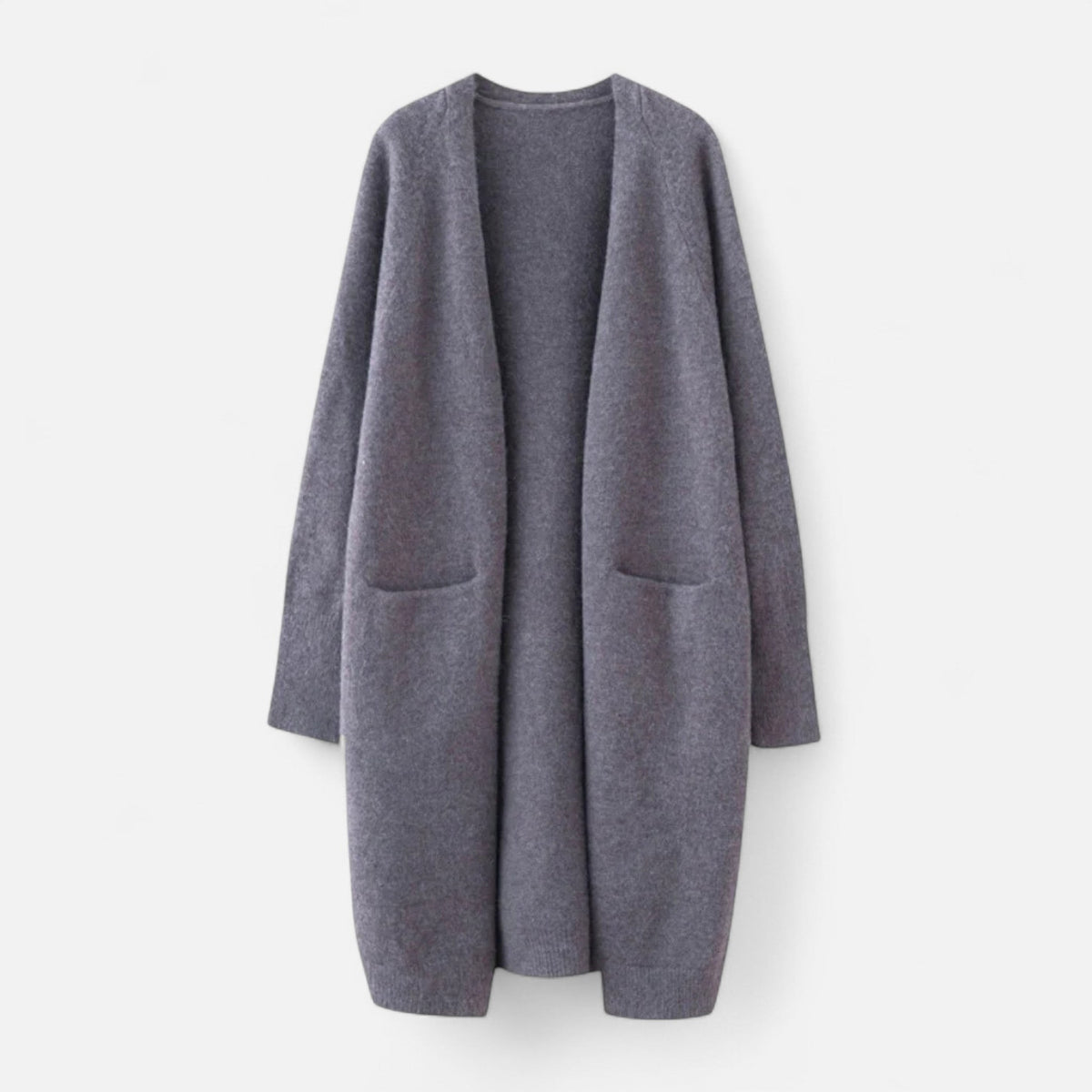 Grey longline pocket cardigan