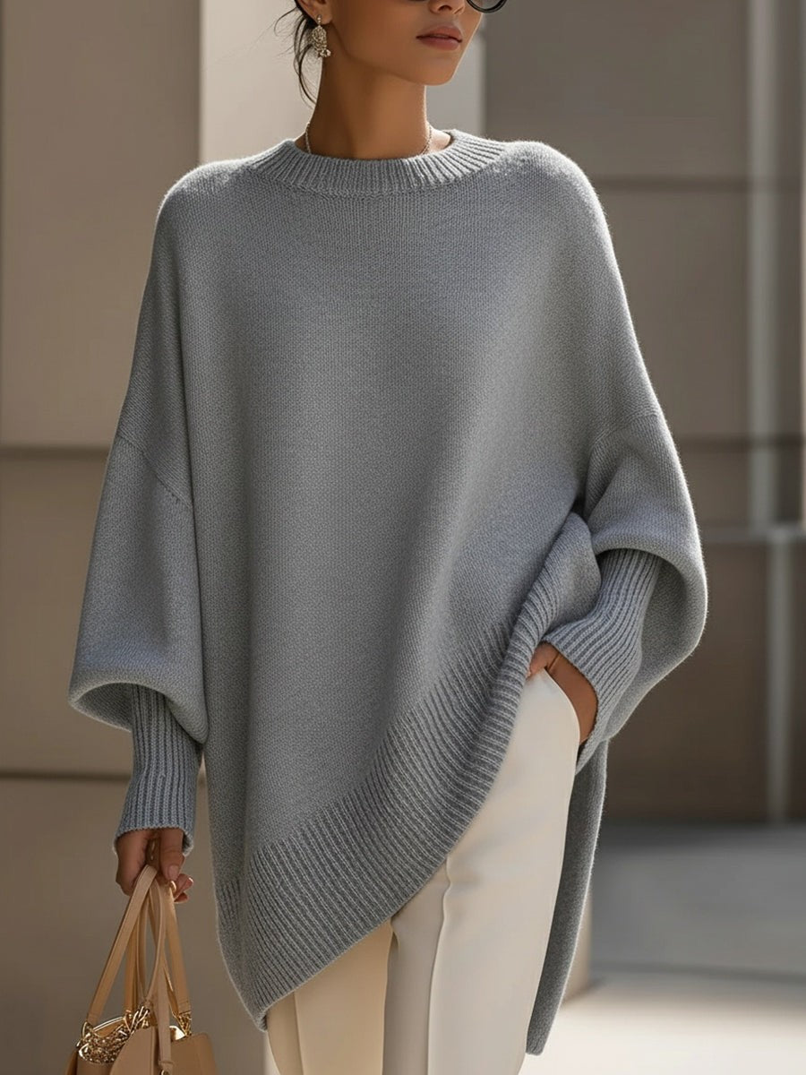 Merino wool asymmetric jumper
