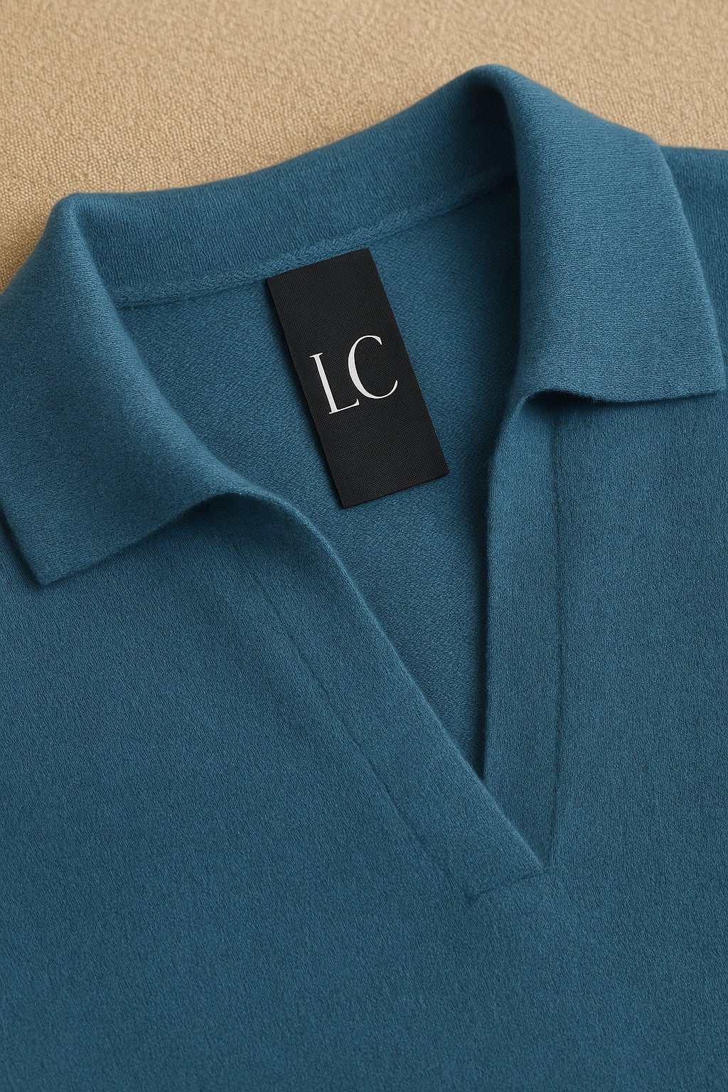 Merino wool collared knit polo top