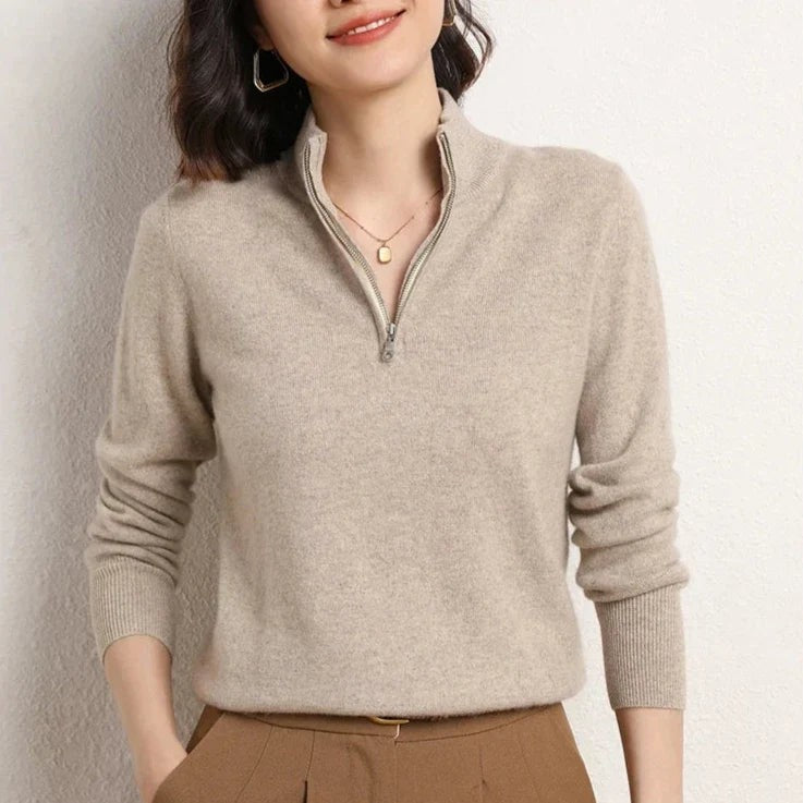 Merino wool half zip jumper