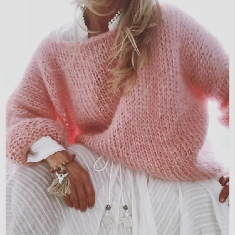 Mohair wide neck jumper