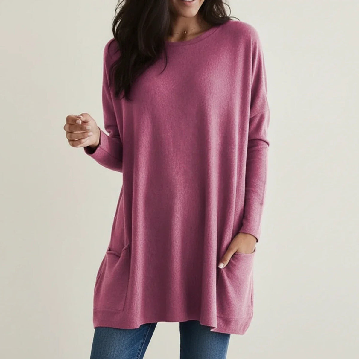 Pink oversized longline jumper
