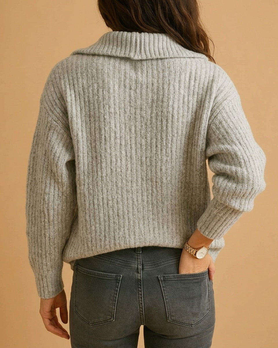 Ribbed half zip jumper