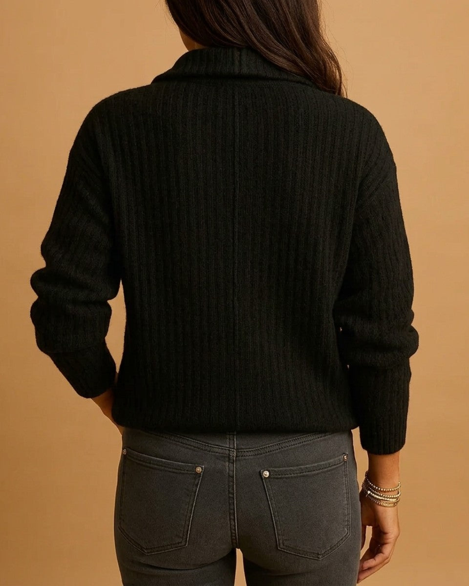 Ribbed half zip jumper