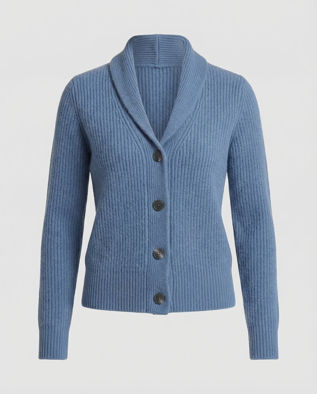 Light Blue ribbed shawl collar cardigan