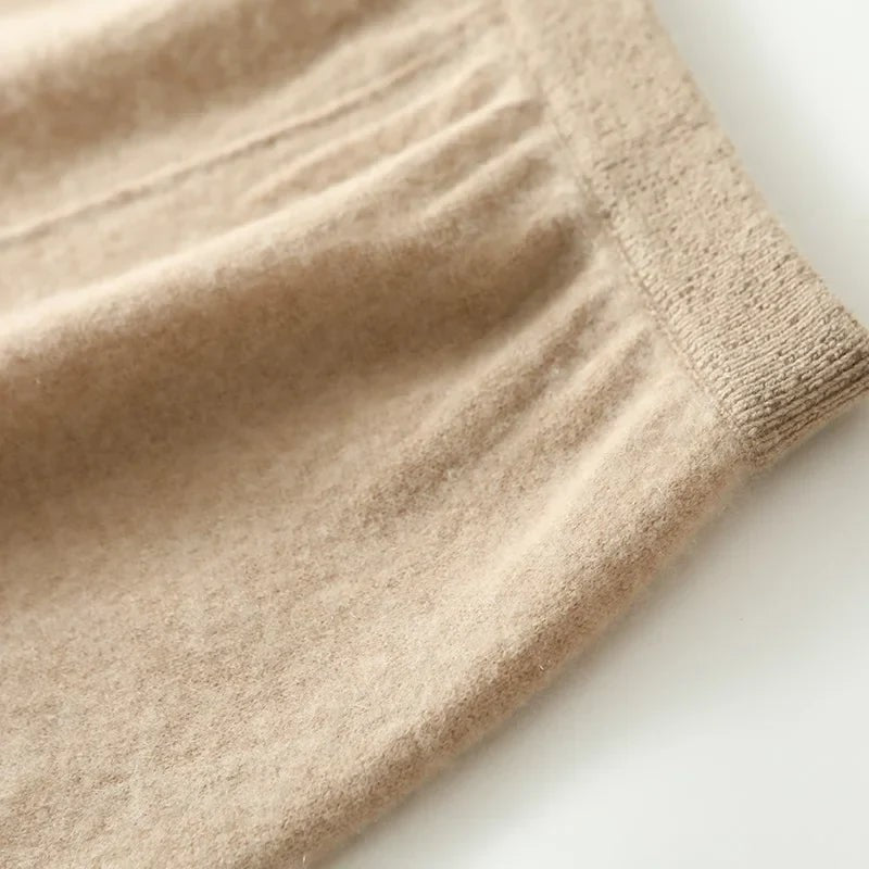 Wool knit midi skirt