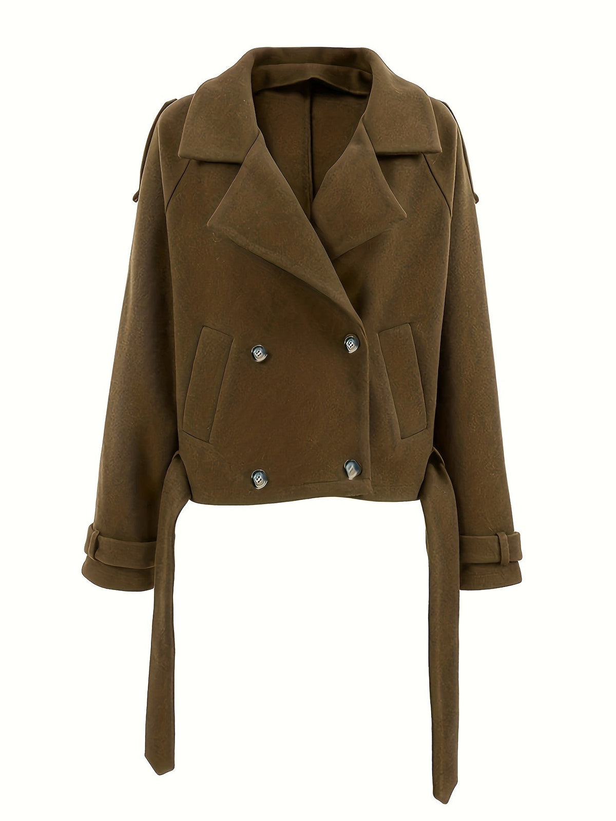 Belted cropped pea coat