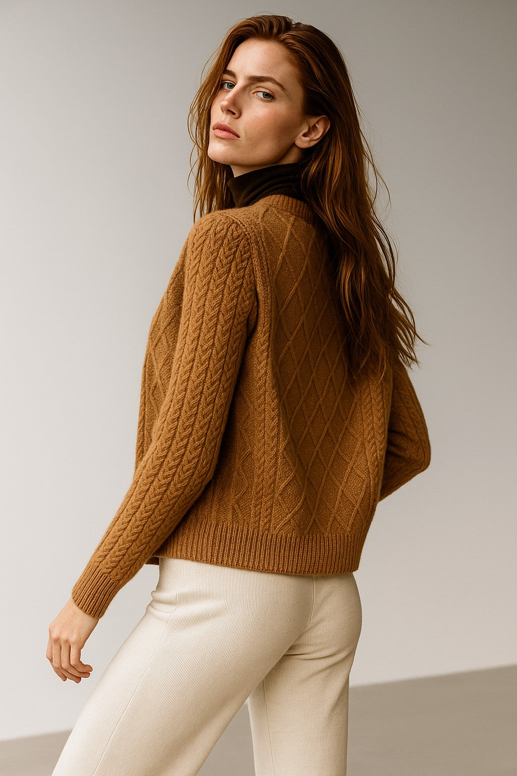 Cable-knit button cardigan