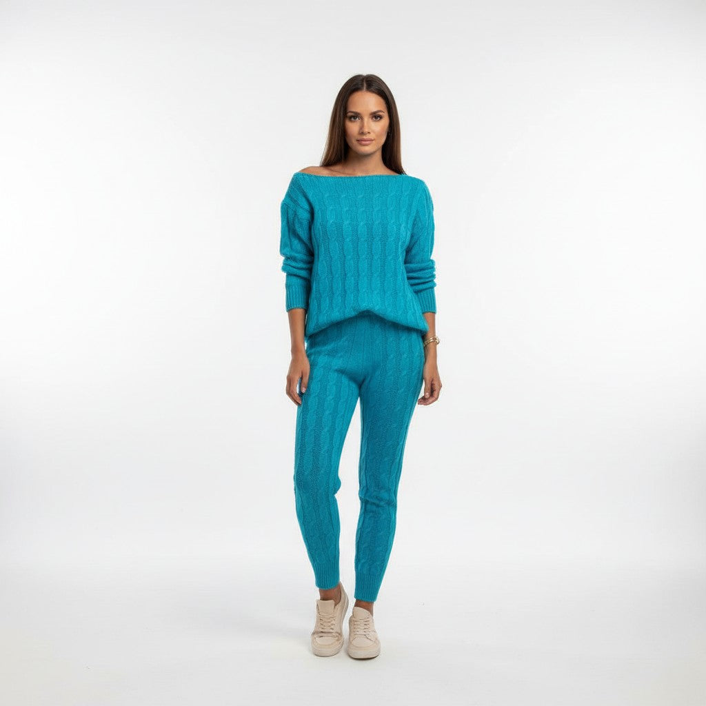 Cable knit loungewear co-ord
