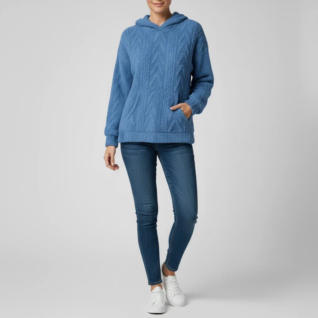 Cable textured hoodie