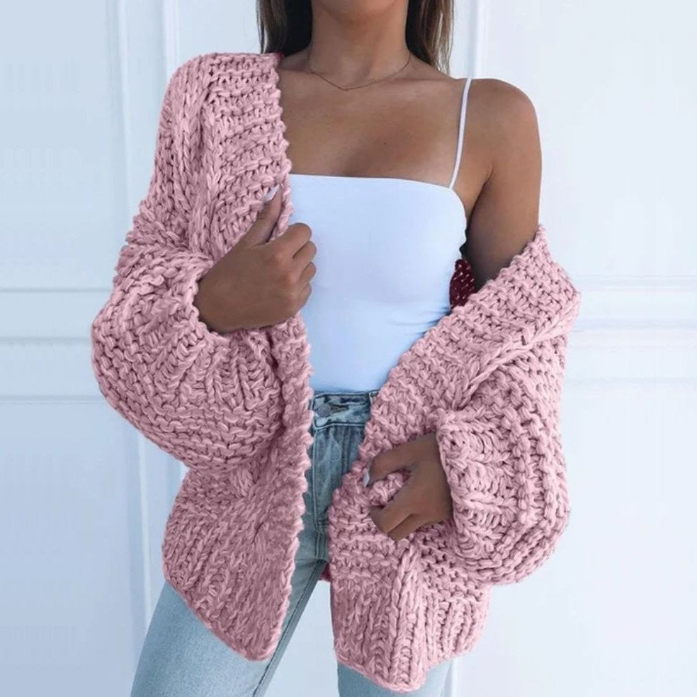 Chunky open-front cardigan