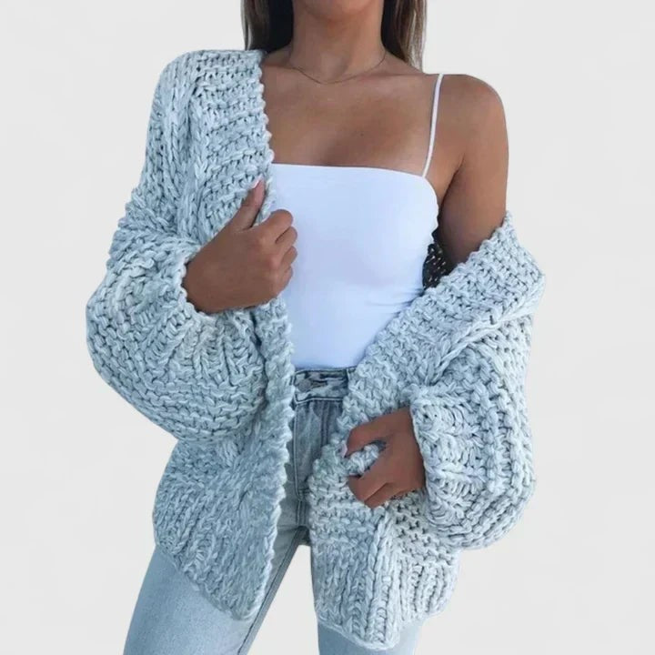 Sky Blue chunky open-front cardigan