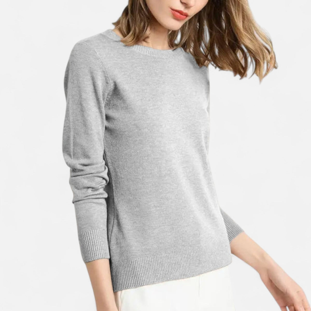 Grey classic crew neck jumper