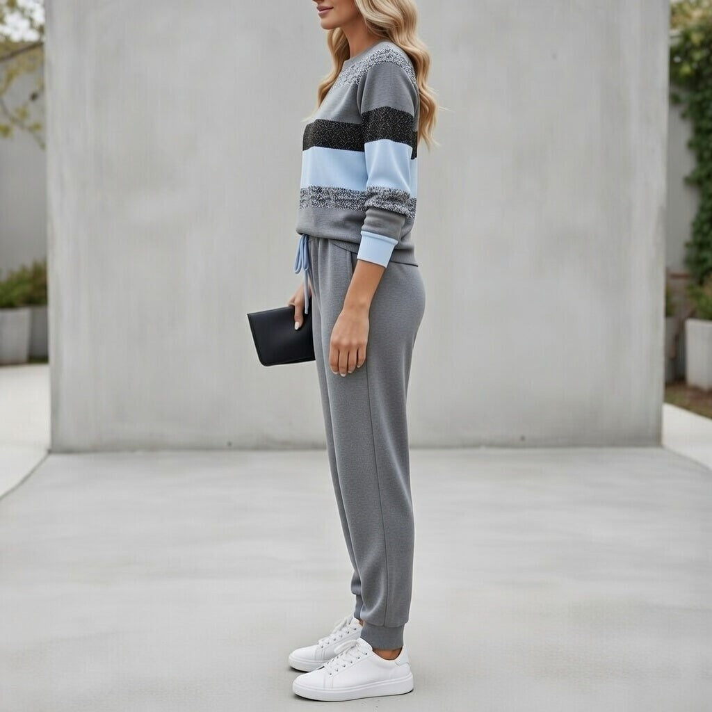 Colour block jogger lounge set