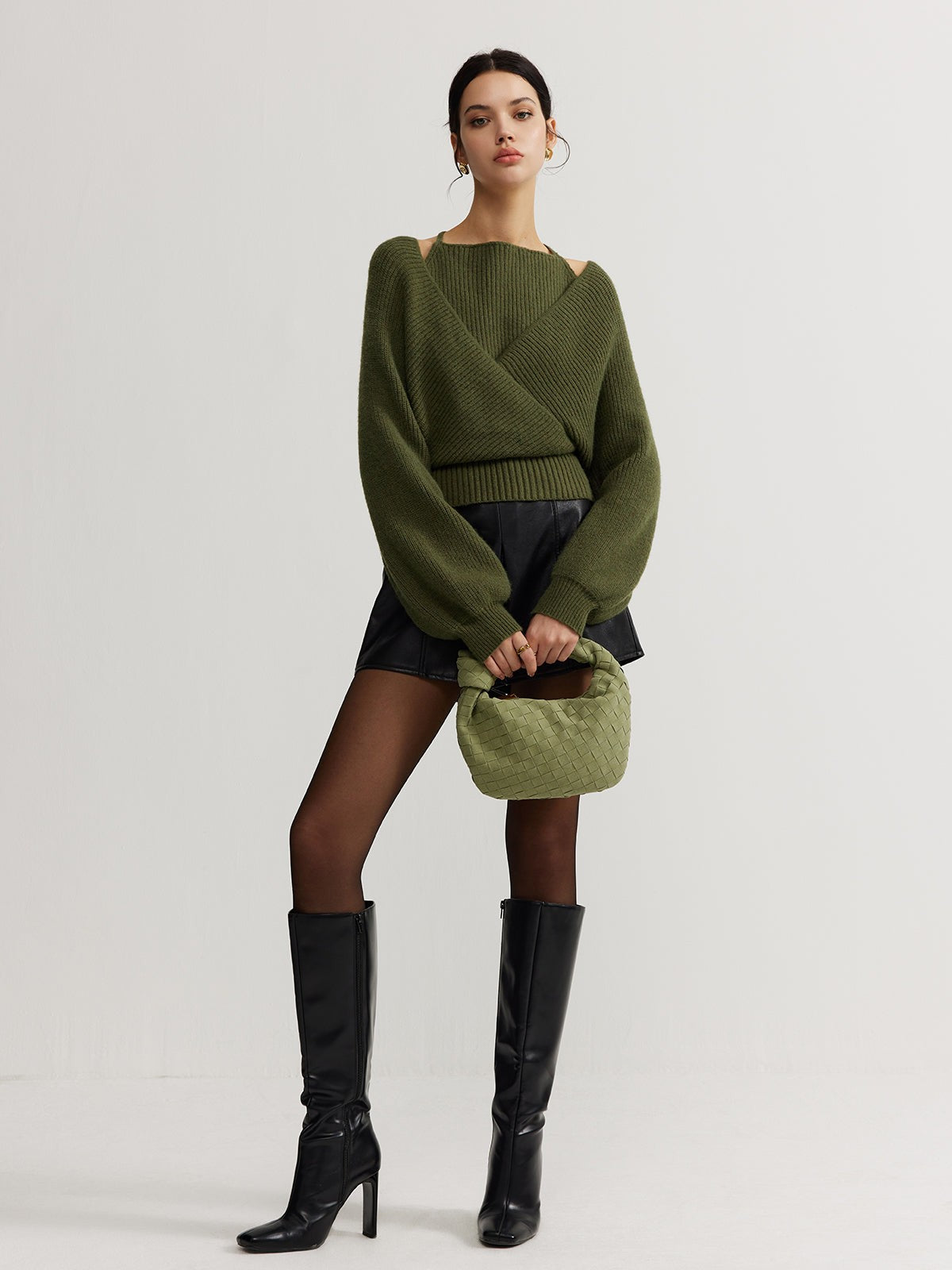 Crossover wrap jumper