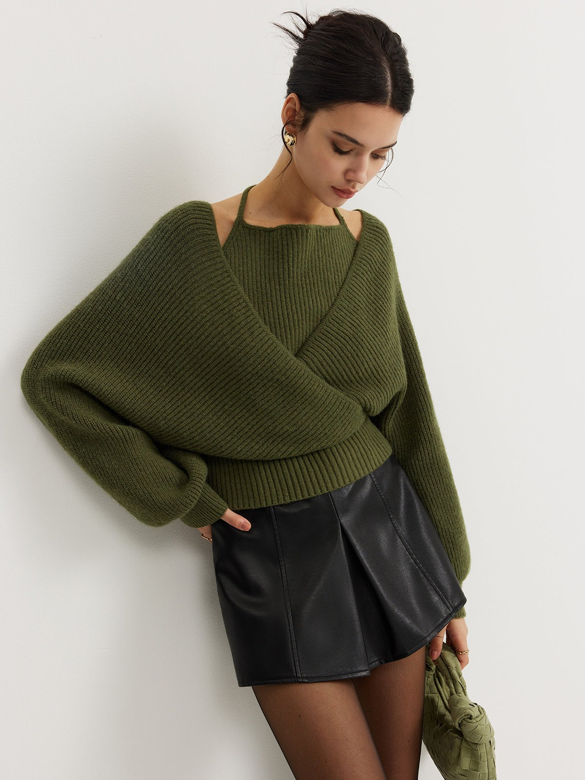 Crossover wrap jumper