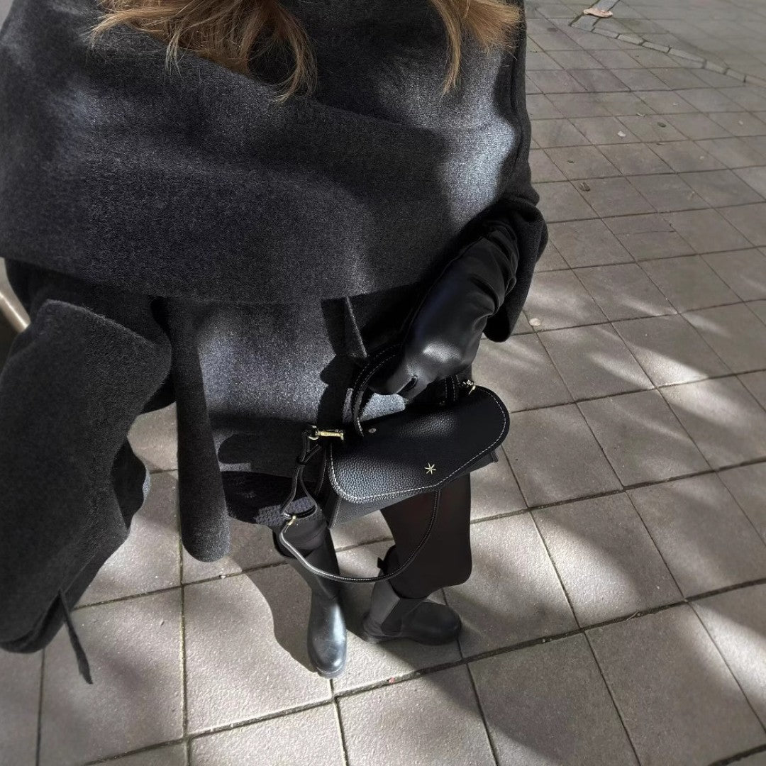 Draped cowl neck poncho