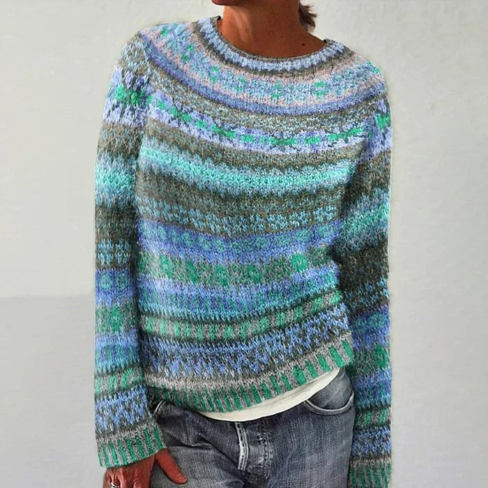 Blue fair isle knit jumper