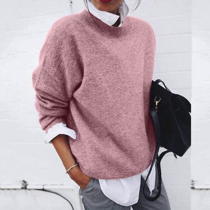 Fine knit crew neck jumper