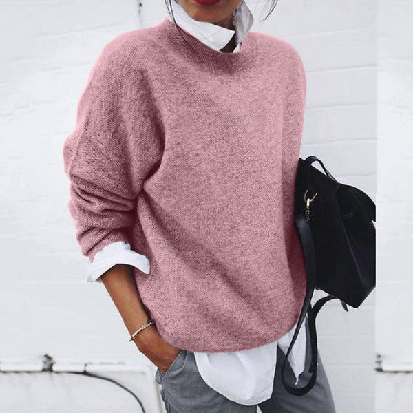 Fine knit crew neck jumper