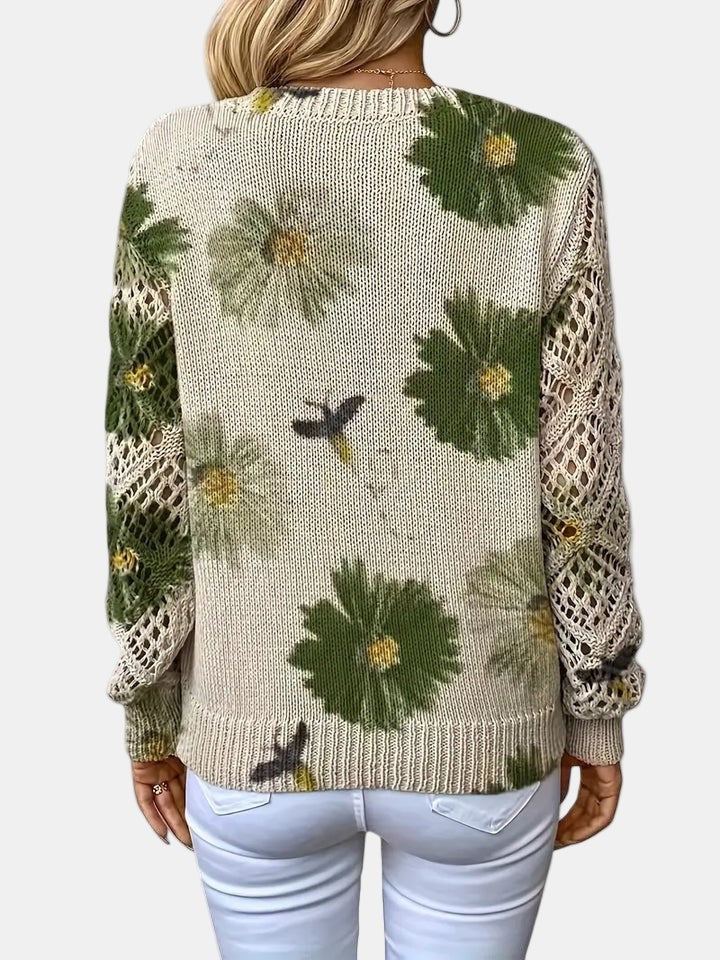 Floral v-neck jumper