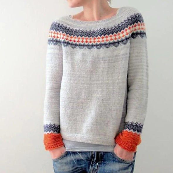Light Grey forest motif knit jumper