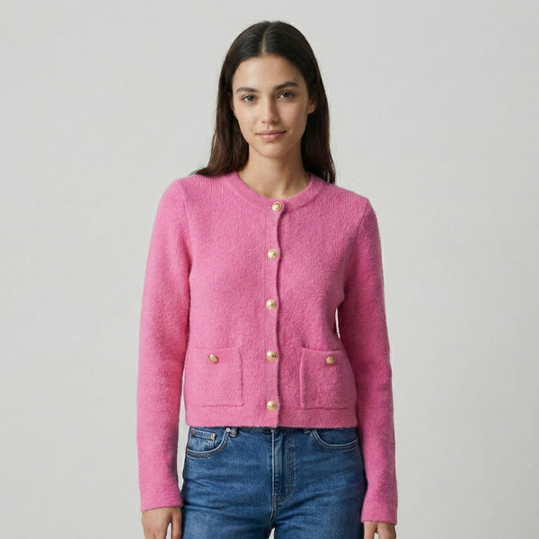 Gold button knit cardigan