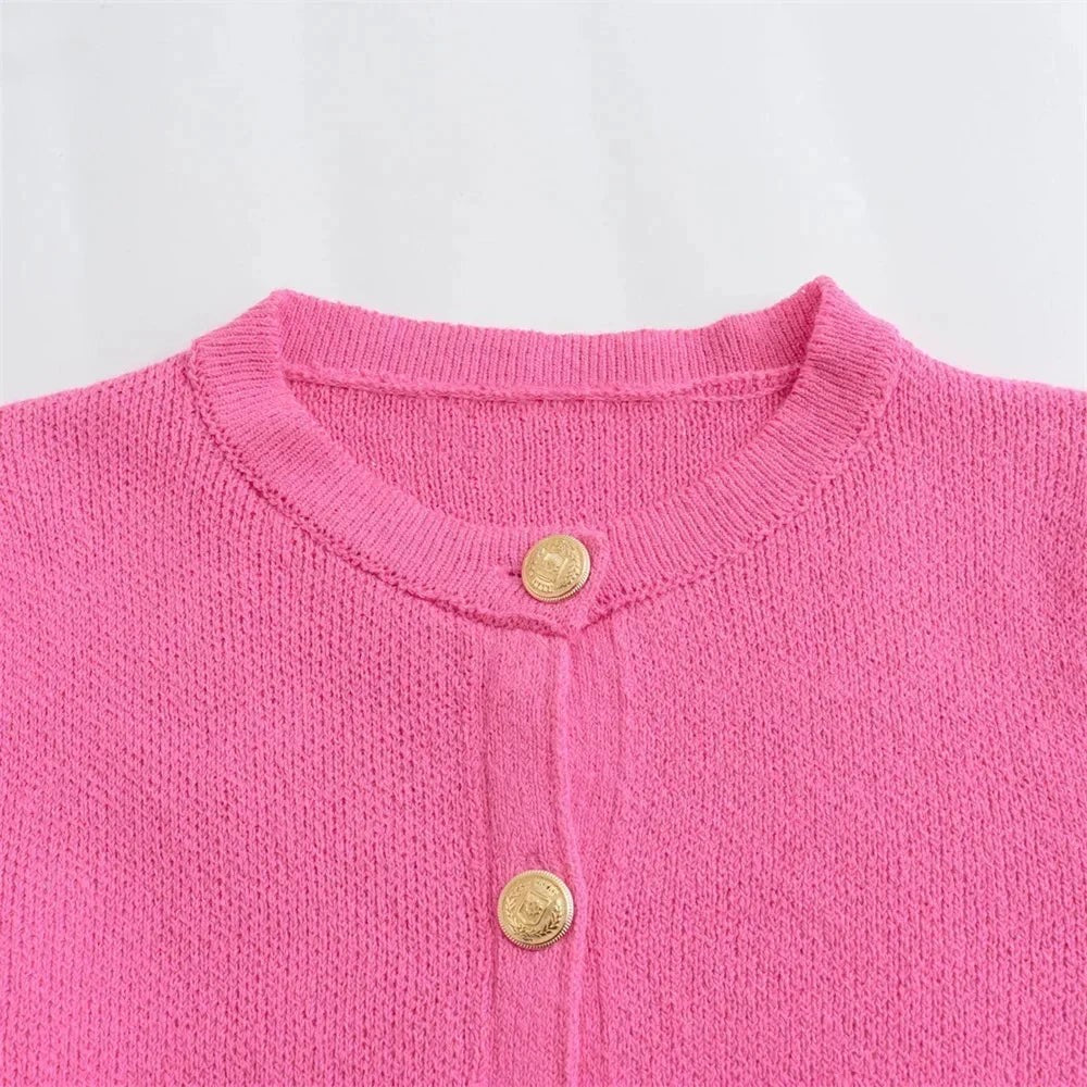 Gold button knit cardigan