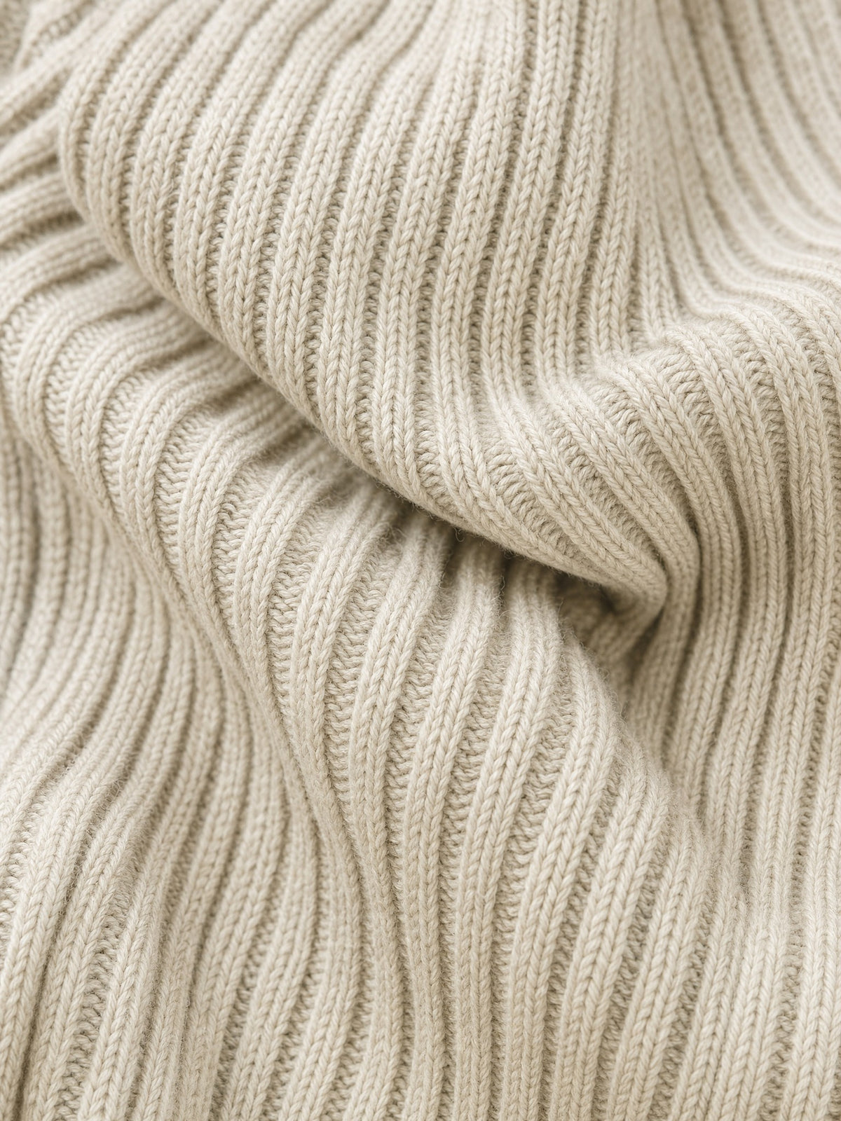 Half-zip ribbed wool midi dress