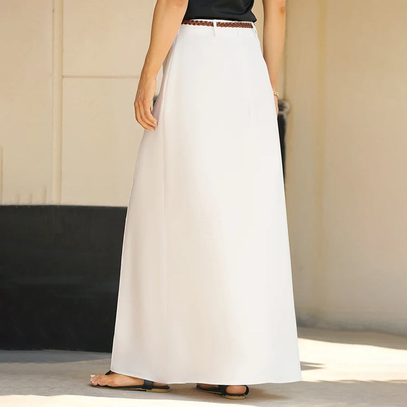 High waisted a-line maxi skirt