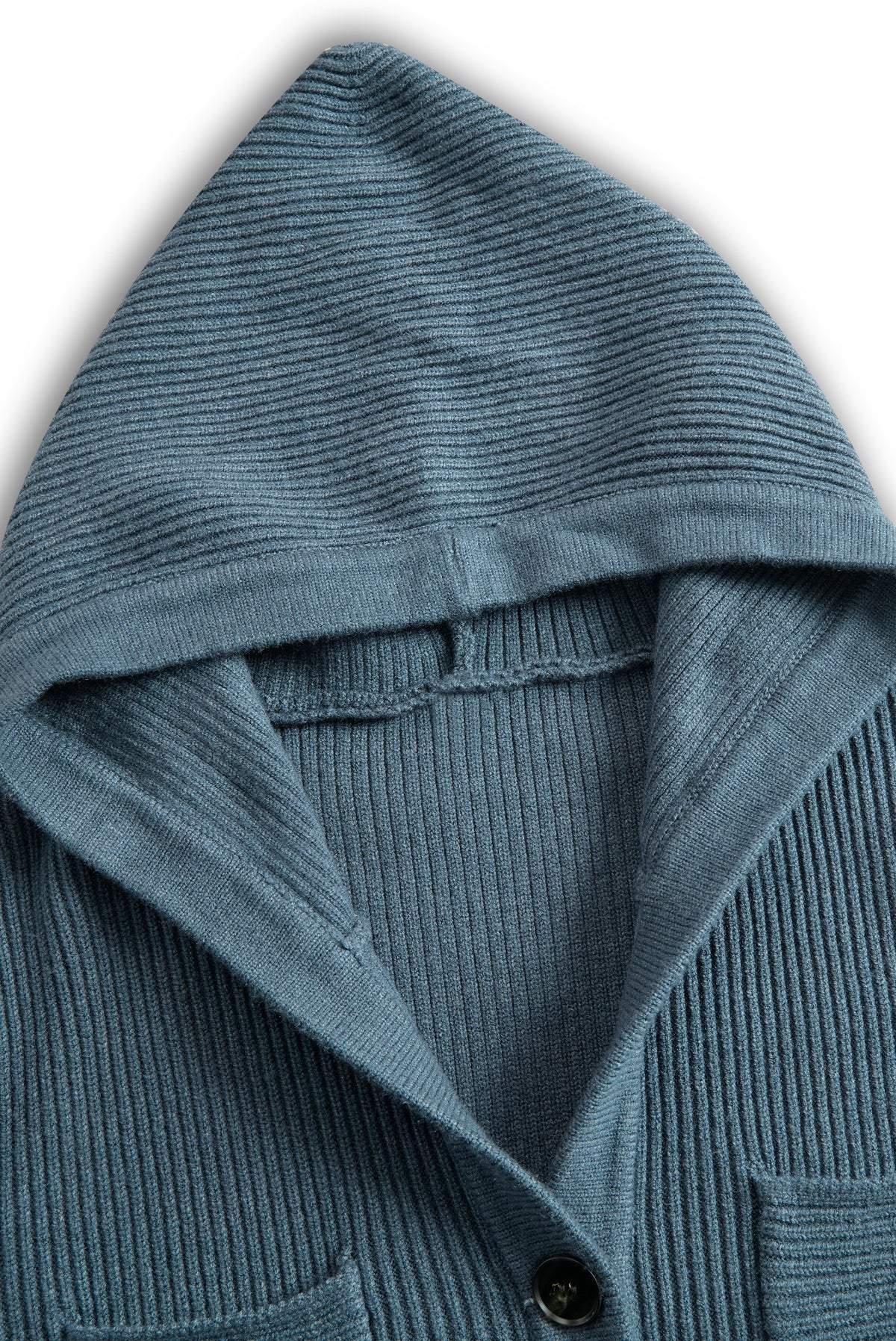 Hooded ribbed knit maxi dress