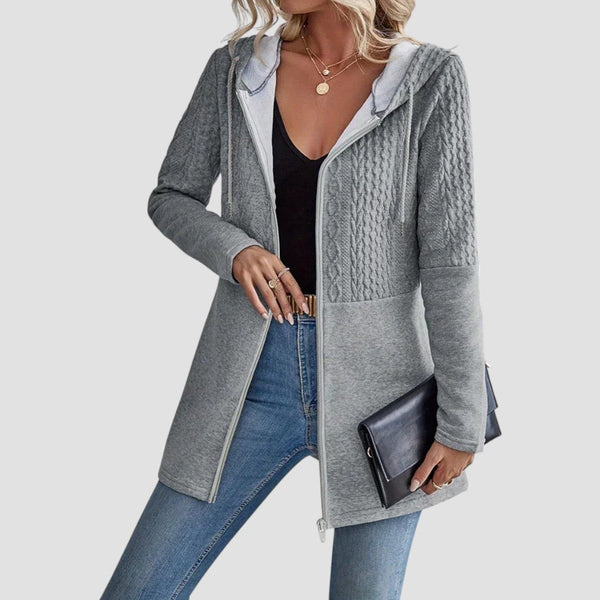 Hooded zip longline cardigan