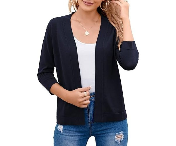 Navy Blue lightweight open-front cardigan