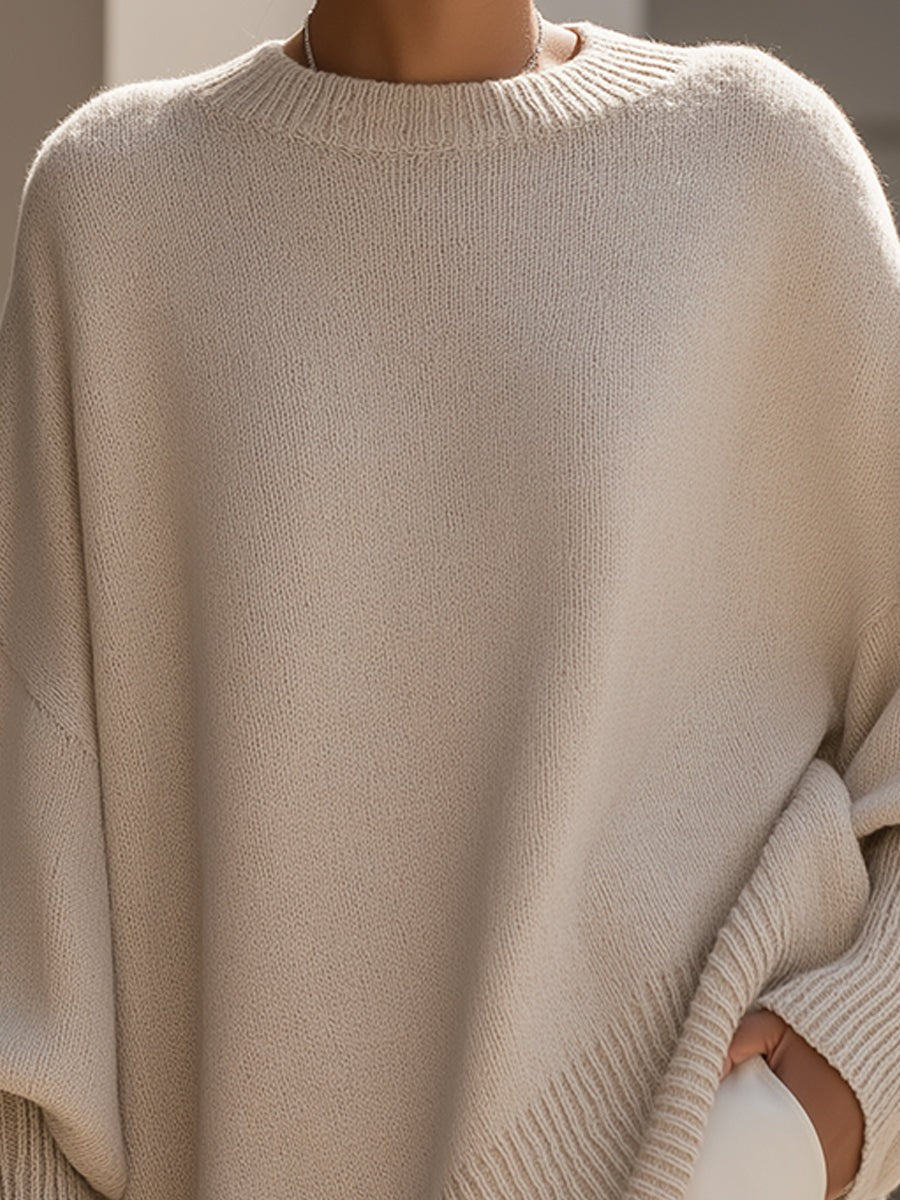 Merino wool asymmetric jumper