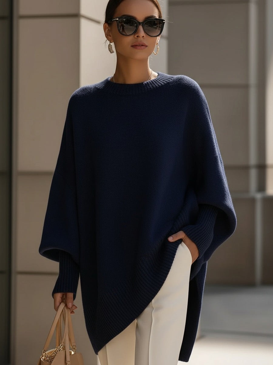 Merino wool asymmetric jumper