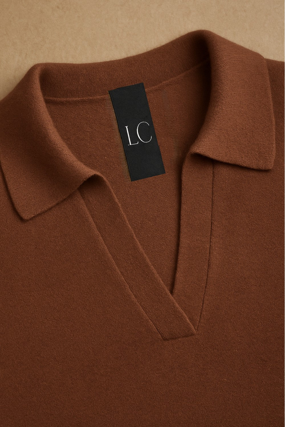 Merino wool collared knit polo top