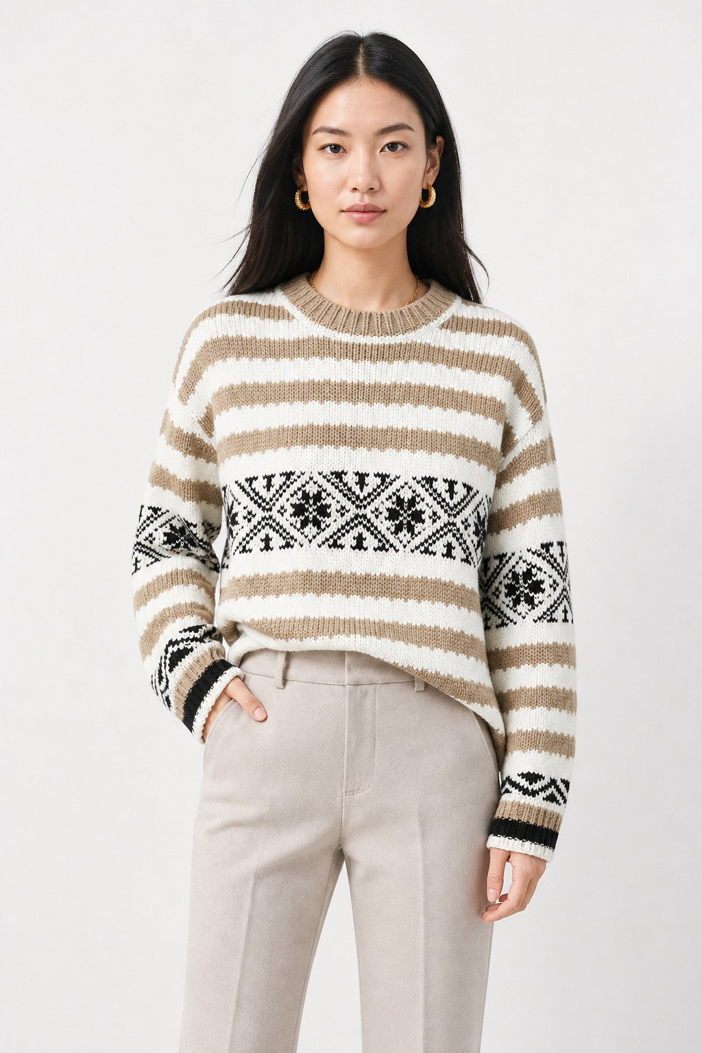 Merino wool fair isle jumper