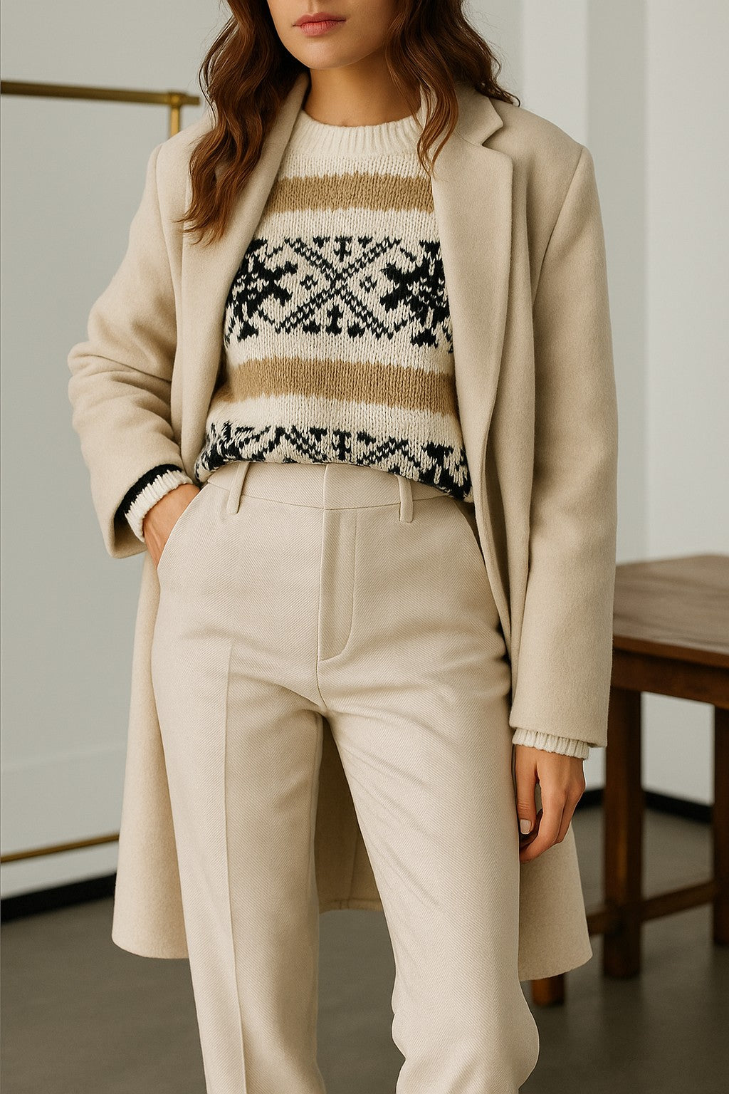 Merino wool fair isle jumper