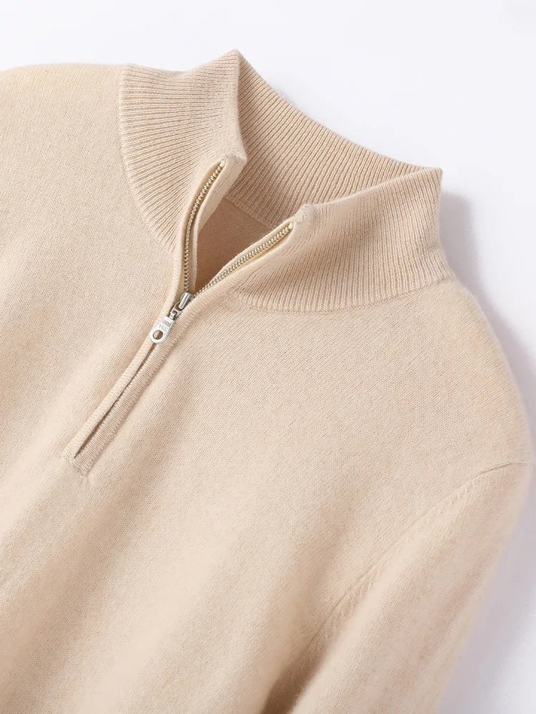 Merino wool half zip jumper